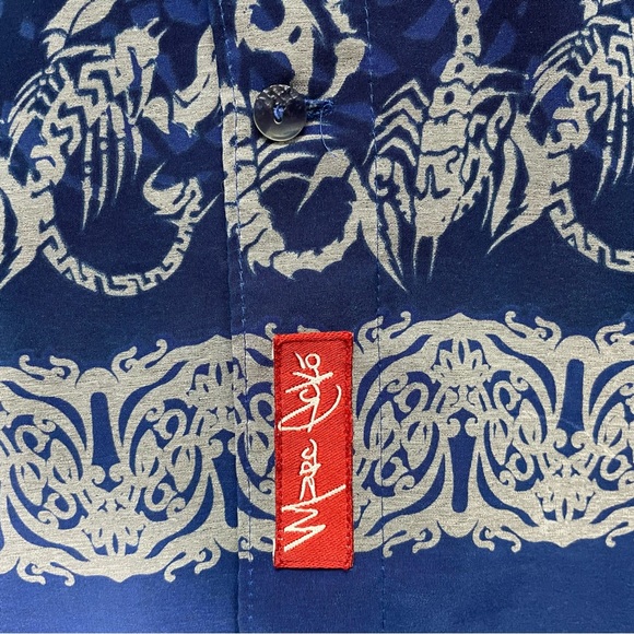 Vintage 90s Ecko Unlimited Men’s Button Up Shirt Scorpian Print - Picture 3 of 8